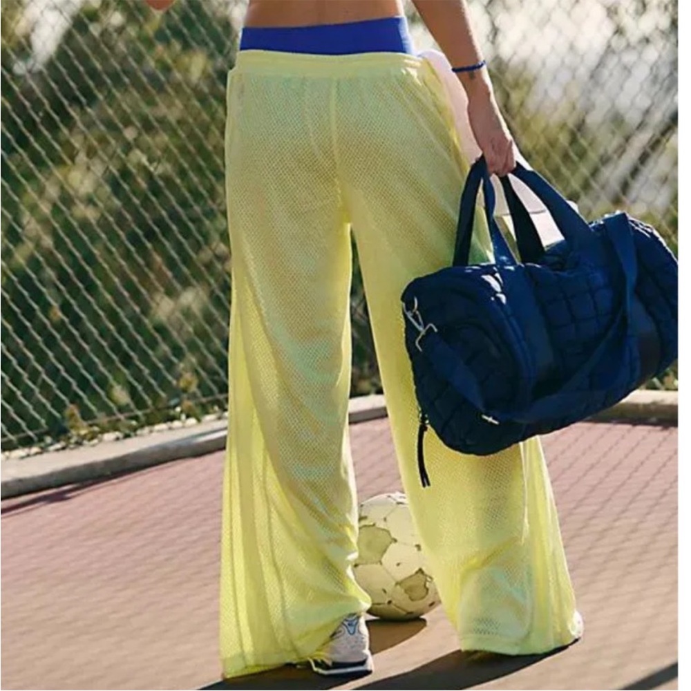 FP Movement Medium Pants Overtime Pants Mesh Drawstring Pockets in citrus lime